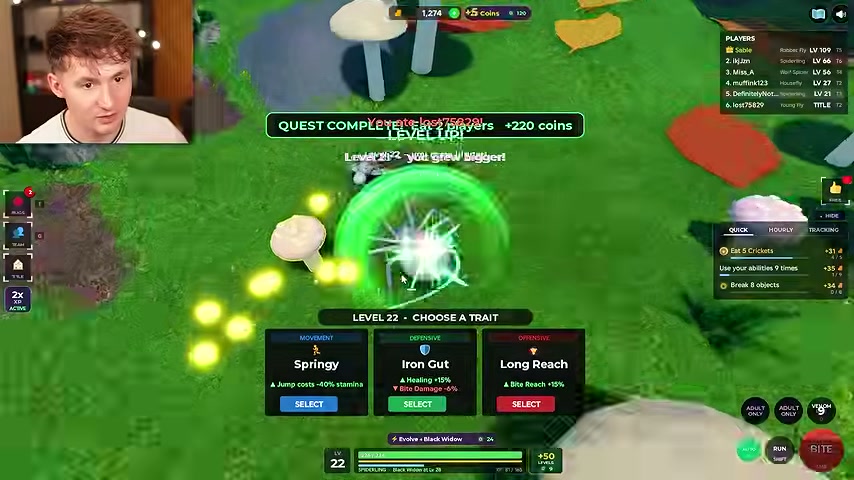 Quest completed banner awarding coins during gameplay