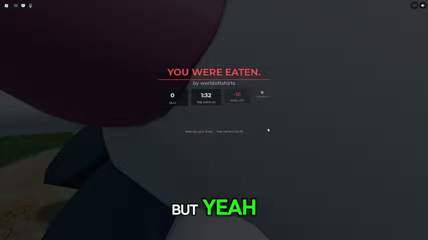 You Were Eaten result screen after a Bug Evolution defeat