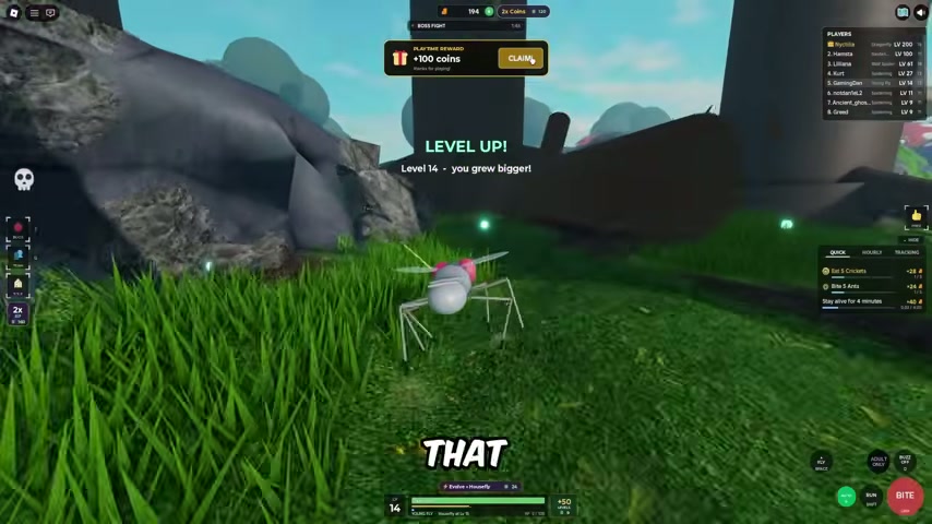 Quest panel with Quick, Hourly and Tracking tabs beside a spider